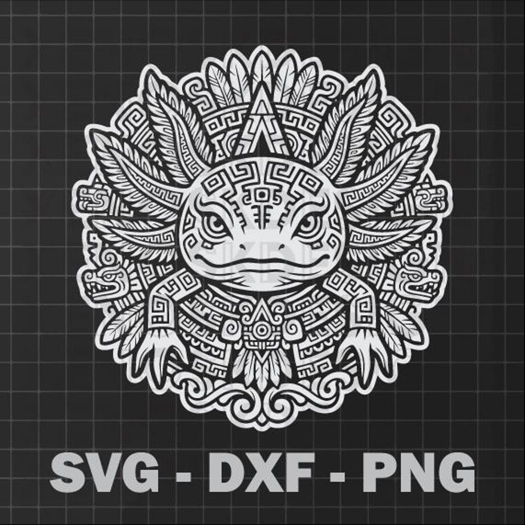 Aztec Axolotl SVG - Ancient Mexico Salamander Design for Vinyl Decal, T ...