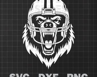 Bear Football Helmet SVG DXF PNG - Football Bears Mascot Logo Digital Download