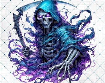 Grim Reaper PNG: Spooky Halloween Clipart (Digital Download)