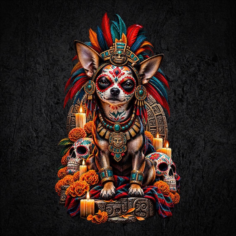 Aztec Chihuahua PNG, Dia De Los Muertos Clipart, Mexican Pride Digital ...