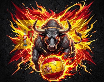 Bull Spain Soccer PNG - Spain Football National Team Digital Download