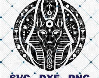 Anubis Ankh SVG Bundle, Egyptian God Clipart, Hand Drawn Ancient Egypt ...