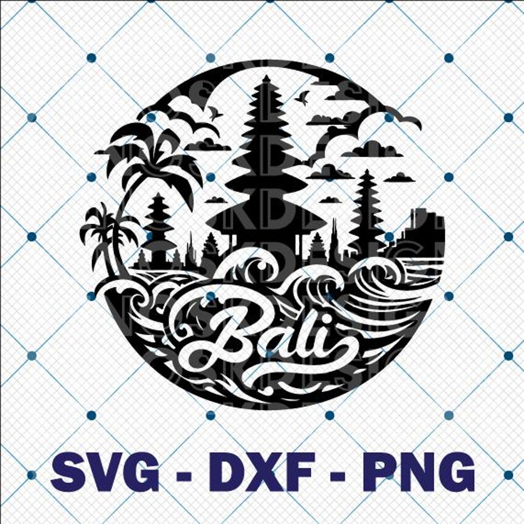 Bali Wall Art Print: Tropical Island Souvenir (SVG, PNG, DXF Files) - Etsy