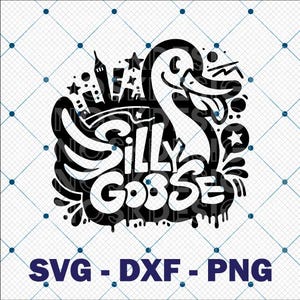 Silly Goose SVG, Goose Clipart, Funny Goose Design, Silly Bird Illustration, Digital Download, Craft Files, Cute Animal Art, Animal Vector