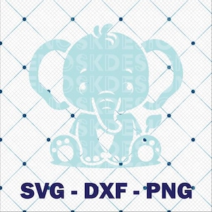 Baby Elefant SVG DXF PNG, niedlicher Baby Elefant, Elefant-Babyparty, Elefant-Schnitt-Dateien, Elefant für Baby-Kinderzimmerdekor