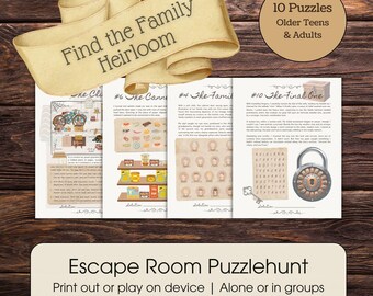 Printable Escape Room Game: The Family Heirloom Puzzle Hunt (PDF)