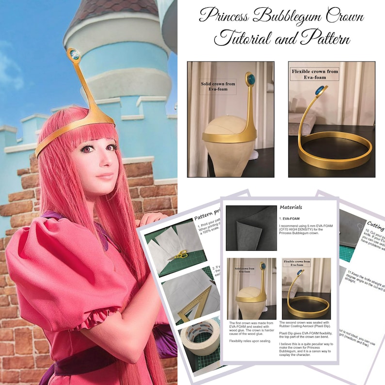 Princess Bubblegum Crown Tutorial & Pattern - Etsy