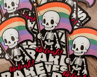 Unleash Bare Bones Sticker - LGBTQ Pride Sticker, Vinyl Pride Sticker, Waterproof Pride Sticker, Custom Pride Sticker, Equality  Sticker