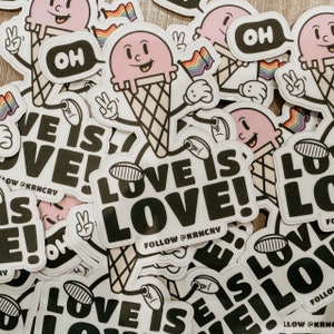 Love is Love Sticker - LGBTQ Pride Sticker, Vinyl Pride Sticker, Waterproof Pride Sticker, Custom Pride Sticker, Equality Vinyl Sticker