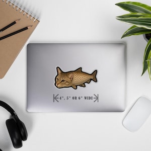 autocollant découpé original de poisson-chat | Décoration d'extérieur amusante pour voitures, ordinateurs portables, bouteilles d'eau, chambre d'enfant, cadeaux