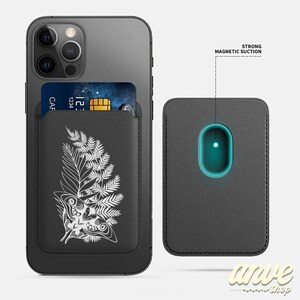 Vegane Geldbörse, Ellie Tattoo Motte Fern Skizze Magsafe Geldbörse | The Last of Us Fan Geschenk | Joel | Ellie | Dina | Videospiel Fan Geschenk
