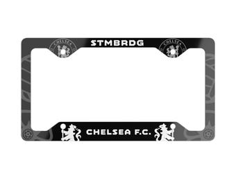 Chelsea FC License Plate Frame: Glossy Aluminum Auto Tag - Stamford Bridge
