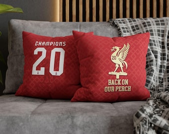 Liverpool Football Pillowcase, EPL Victory Fan Decor, YNWA Home Accent, Red Cushion Cover, Fathers Day Gift, Sports Fan Apparel 16&quot;x16&quot;