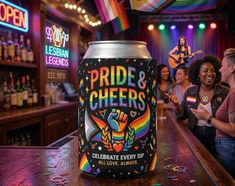 LGBTQ Koozie | Celebrate Pride | Can Cooler | Rainbow Pride Pattern | Pride Flag