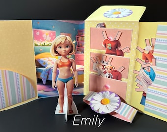 Emily Paper Doll Set with Folio