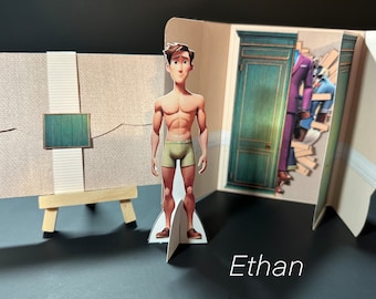 Ethan paper doll set with folio