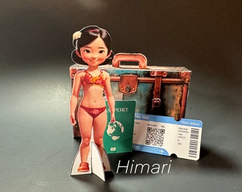 Himari -  Japanese International paper doll set with accessories