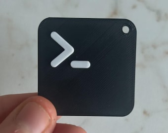 3D Printed Command Line NFC Keychain, Programmable Tech Accessory, Coder Gift