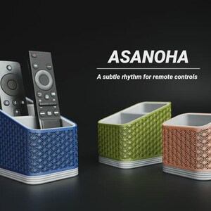 Japanskt mönster fjärrkontrollhållare, minimalistisk skrivbordsorganisatör, 3D-utskriven förvaringslåda