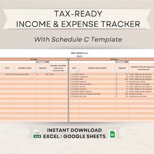 Excel Schedule C Template Etsy Excel Schedule C Template Etsy