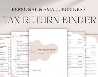 Carpeta de la temporada de impuestos: Organizador imprimible personal y empresarial (PDF)