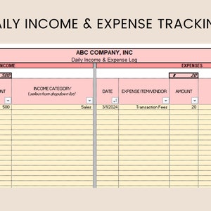 Daily income & expense tracking