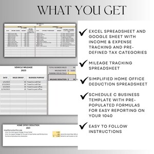 Tax-ready Schedule C Excel Template: Income & Expense Tracker (digital ...