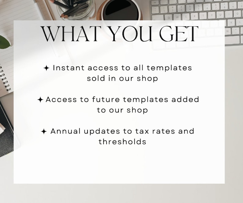 What you get: Instant access to all templates within our shop via a google drive link