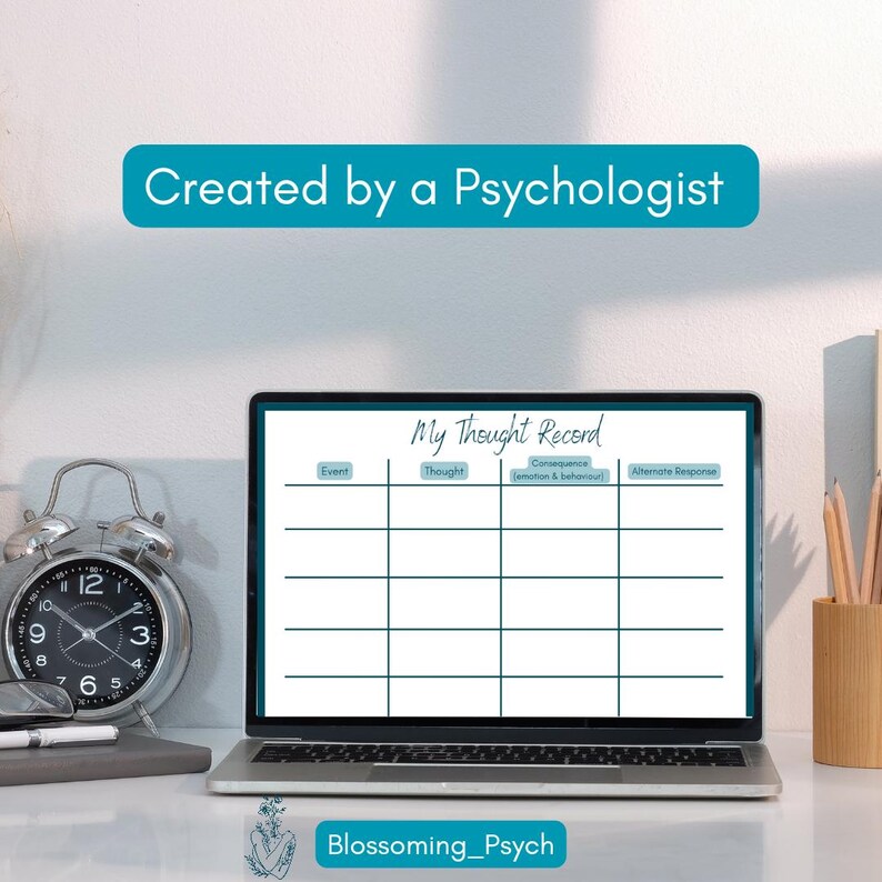 Thought Record Worksheet Etsy