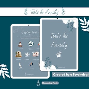 Tools for Anxiety. Coping tools to manage anxiety. Therapy tools. Resources for therapy. Anxiety worksheets.