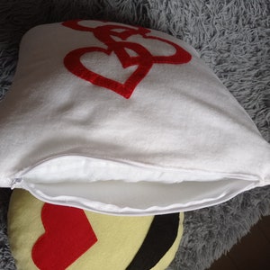 Handmade decorative pillow with a heart zdjęcie 8