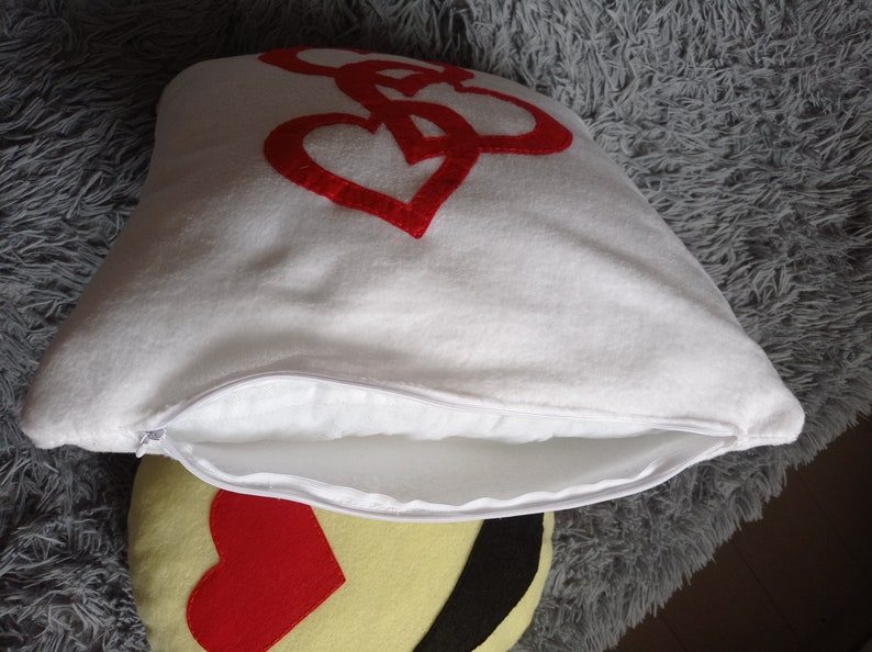 Handmade decorative pillow with a heart zdjęcie 8