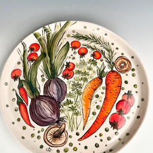 Handmade Ceramic Art Platter: Large Porcelain Serving Tray, Hand-Painted