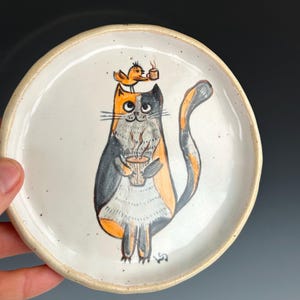 Handmade Ceramic Plate: Hand-Painted Stoneware, 6&quot;, birthday gift