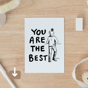 VOUS ETES LE MEILLEUR carte de voeux, parent et enfant, en grandissant, reconnaissant, sentimental, téléchargement immédiat, carte de voeux imprimable, merci spécial