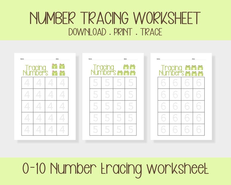 Number Tracing Worksheet for Kids Numbers 0-10 Fun & Educational ...