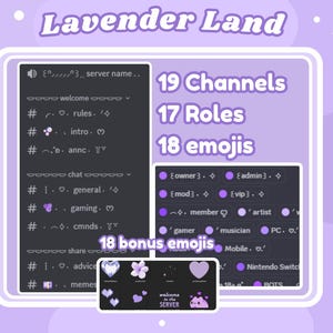 Lila Discord Template Dreamcore Aesthetic Starter Discord Cute Servierrollen Free Emote Gaming and Tracking Discord Twitch asset
