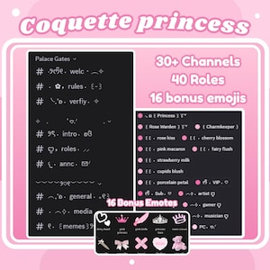 Cute Discord Templates pink server template Coquette discord server template ready to use discord server pre pre-configured discord server