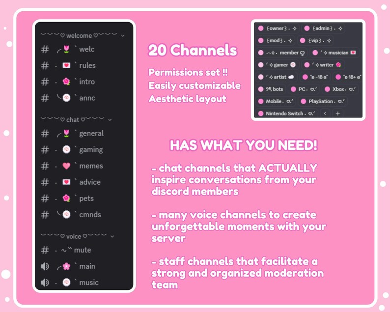Pink Discord Server Template Aesthetic Pink Community Discord Server ...