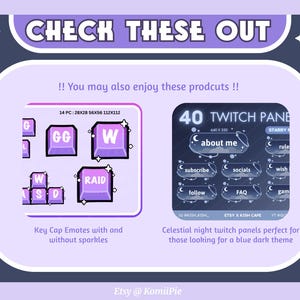 Purple Twitch Panels and Banners Dark Cosmic Theme Streamer Assets ...