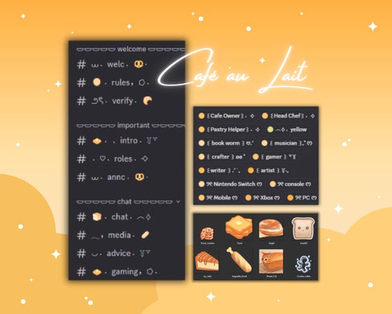 Cozy Discord Server Template Cafe Theme Discord Template Aesthetic Discord for Streamers Gaming Discord Community Server Cute Emojis