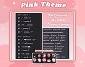 Pink Discord Server Template Simple Sakura community Server Pre Configured permissions Cute Twitch Streaming Discord Server with Free Emotes