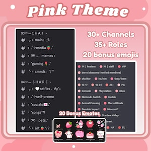 Pink Discord Server Template Cute Simple Community Discord Templates ...