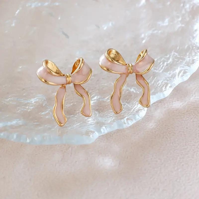 Pink Cutesy Bow Statement Earring main image 0