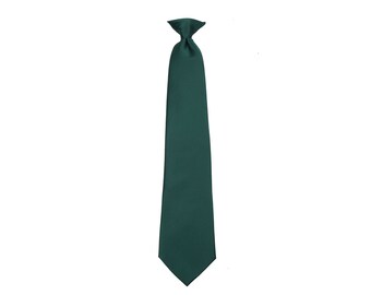 Men's Hunter Green Clip-On Necktie