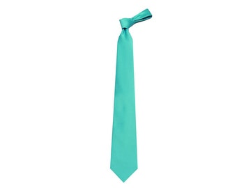 Men's Aqua Blue Solid Necktie