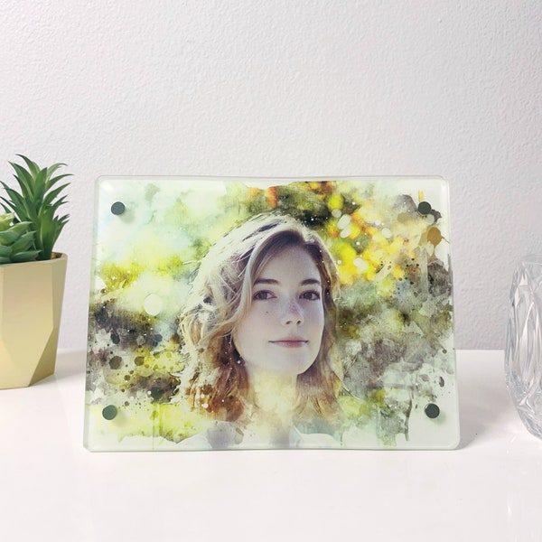 Personalized Photo Gift  Rendering Effect horizontal portrait  acrylic picture frame, Custom print Decor