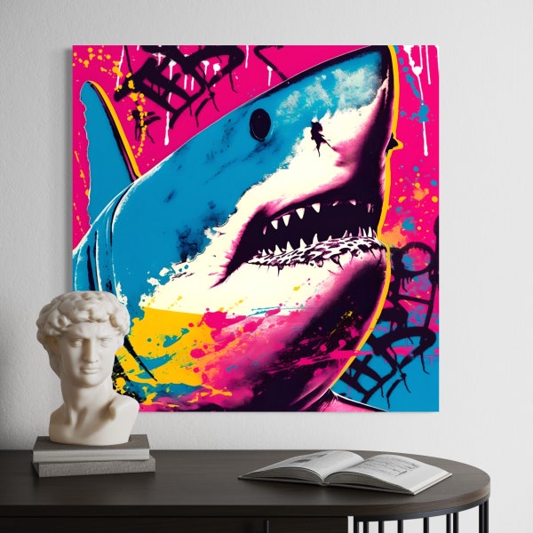 Tableau Requin Pop Art - Toile Moderne - Design