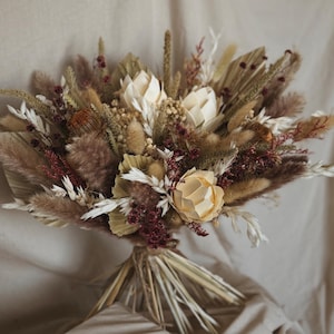 Bohemian Dried Flower Bouquet, Elegant Rustic Dry Bouquet, Dry Flowers for Bride, Boho Wedding Bouquet, Bridal Cottagecore Country Bouquet