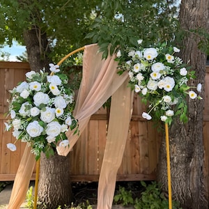 Bridal white floral arch, wedding arch decor, white wedding flower, wedding floral arch, bridal flower white arch, faux wedding flowers